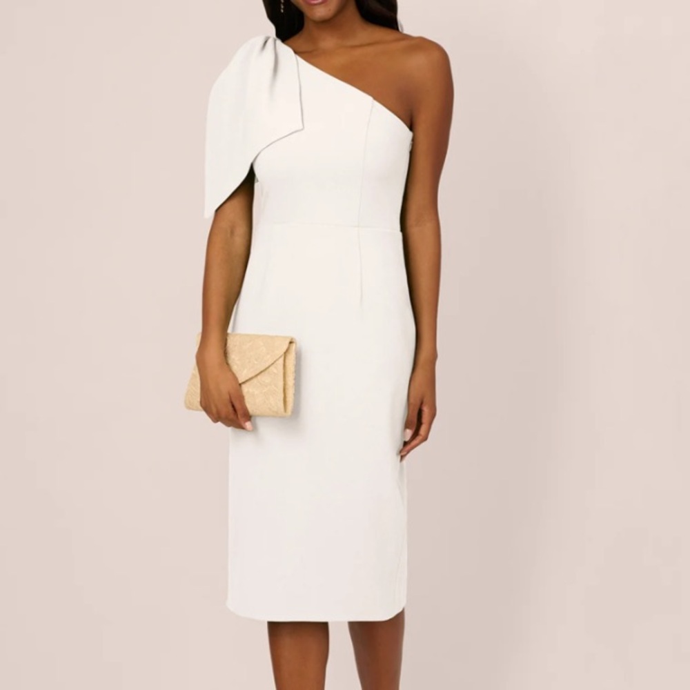 Dress the Population Ivory One-Shoulder Dress